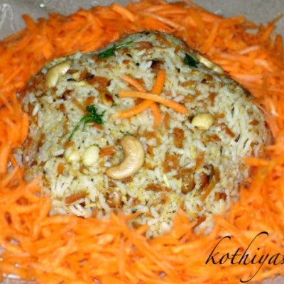 Carrot Rice Recipe – Lunch Box Recipes | Carrot Sadham Recipe