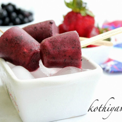 Berry Popsicles Recipe | Strawberry – Blueberry Popsicles Recipe |Berry Pops