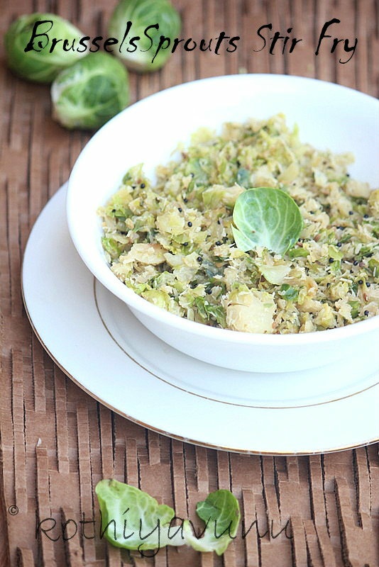 Brussels Sprouts Thoran -Stir Fry |kothiyavunu.com