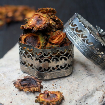 Baked Pavakka Kondattam Recipe – Kaipakka Kondattam – Vattal Recipe – Oven Crisped Bitter Gourd Recipe