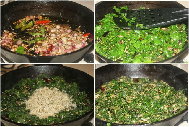 Drumstick Leaves Stir fry Steps