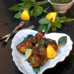 Baked Chicken Drumstick with Herbs-Kerala Style Baked Mint Corainder Chicken 