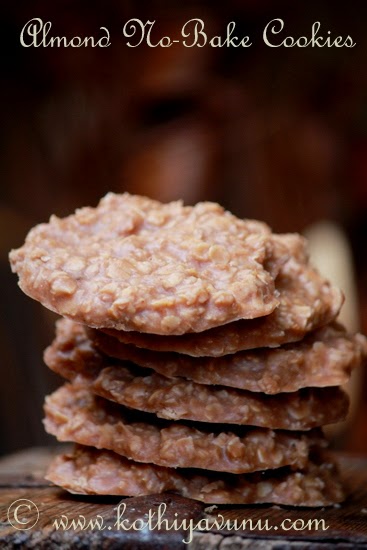 Almond No-Bake Cookies - Vegan Recipe |kothiyavunu.com