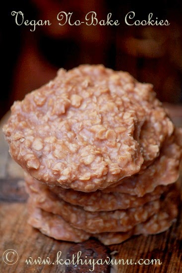 Almond No-Bake Cookies - Vegan Recipes|kothiyavunu.com