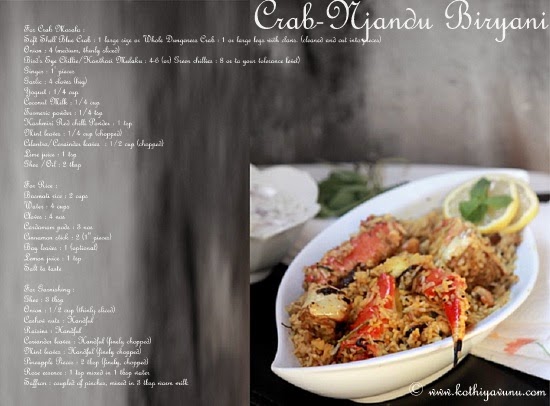 Crab Dum Biryani -Kerala Njandu BIryani |kothiyavunu.com