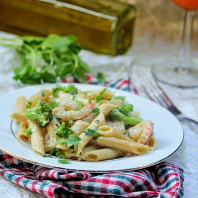 Shrimp Broccoli Creamy Penne Pasta Recipe