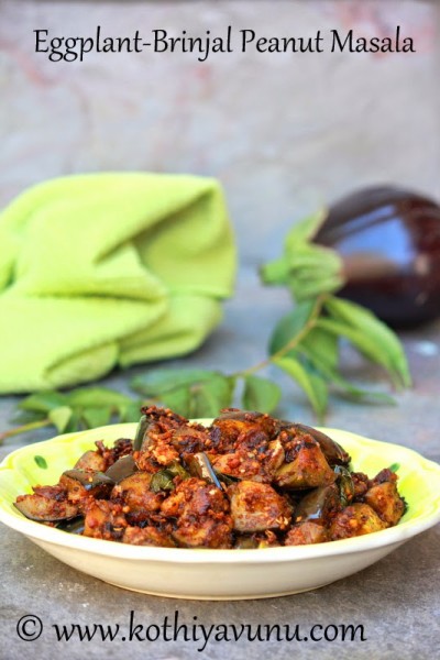 Eggplant-Brinjal Peanut Masala-Vazhuthananga Masala |kothiyavunu.com