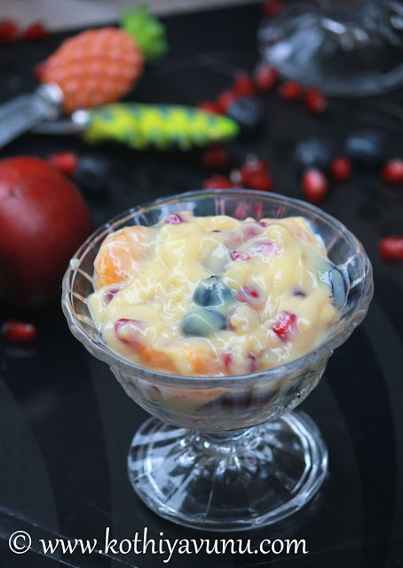 Fruit Custard - Custard Fruit Salad |kothiyavunu.com