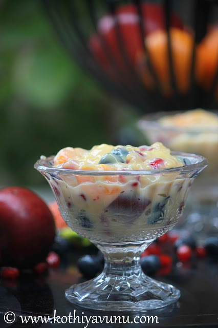 Fruit Custard -Custard Fruit Salad |kothiyavunu.com