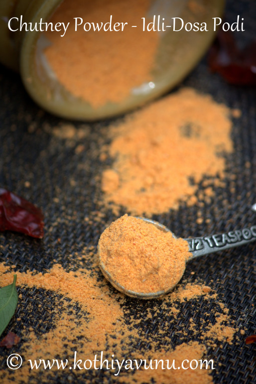 Idli-Dosa Podi-Chutney pulver |kothiyavunu.com