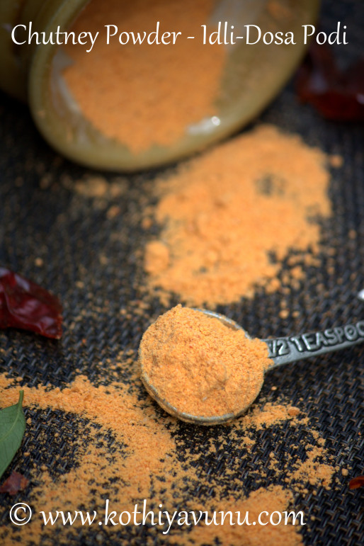 Idli-Dosa Podi -Chutney Powder |kothiyavunu.com