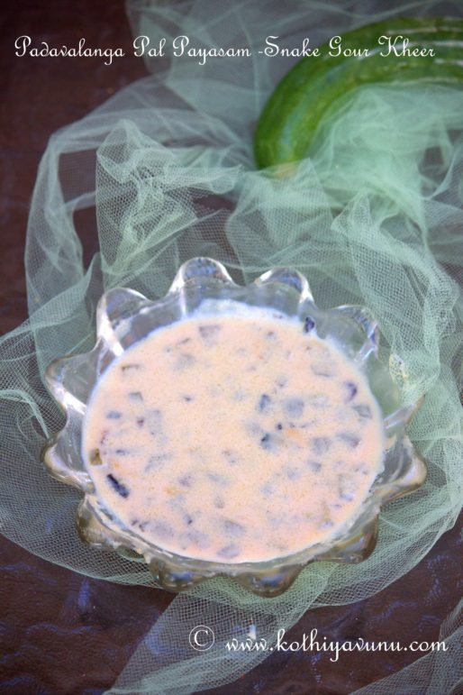 Padavalanga Pal Payasam-Snake Gourd Kheer |kothiyavunu.com