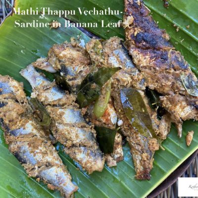 Mathi Thappu Vechathu-Chaala Pollichathu-Sardine in Banana Leaf|kothiyavunu.com